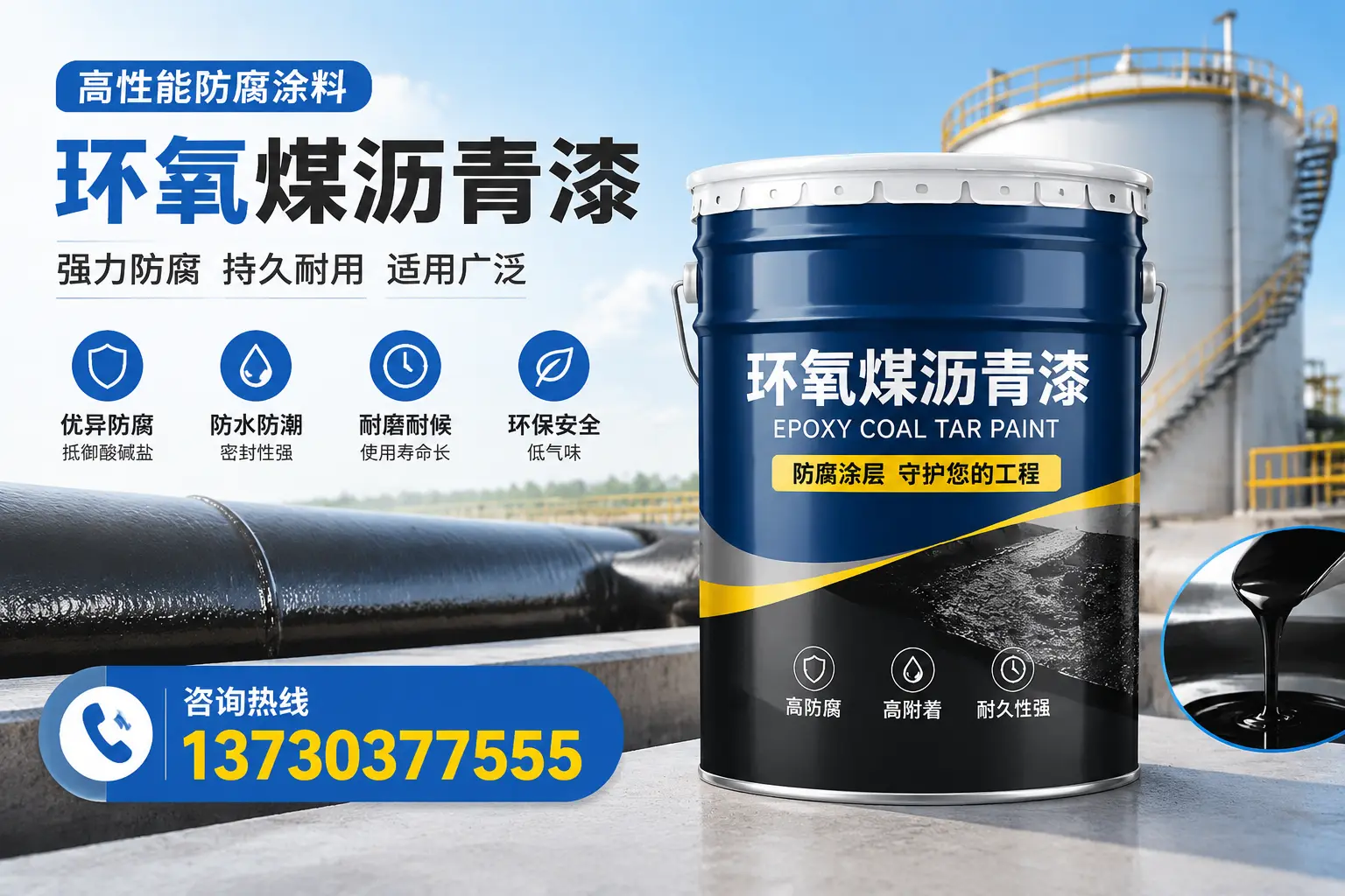 环氧煤沥青漆的耐久性分析，适合海拉尔的使用场景